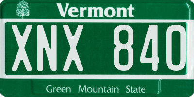 VT license plate XNX840
