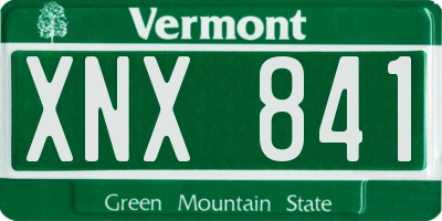 VT license plate XNX841