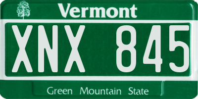VT license plate XNX845