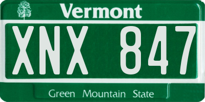 VT license plate XNX847