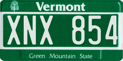 VT license plate XNX854