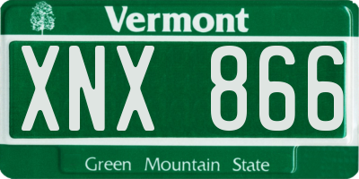 VT license plate XNX866