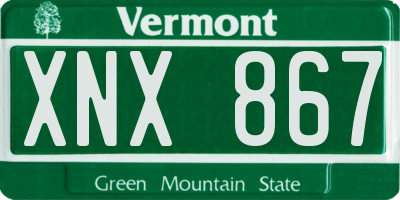 VT license plate XNX867