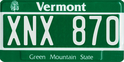 VT license plate XNX870