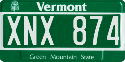 VT license plate XNX874