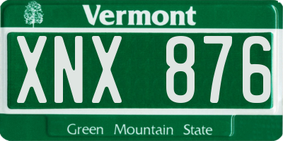 VT license plate XNX876