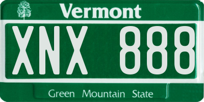 VT license plate XNX888