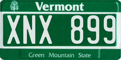 VT license plate XNX899