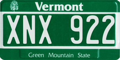VT license plate XNX922