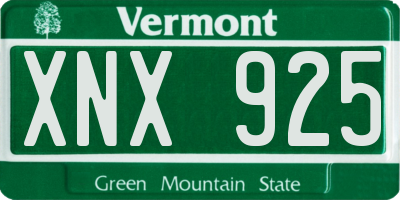 VT license plate XNX925