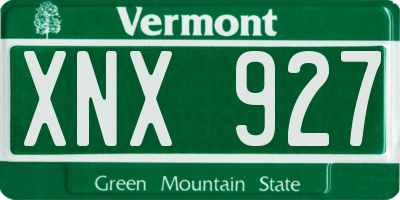 VT license plate XNX927