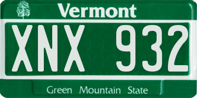 VT license plate XNX932