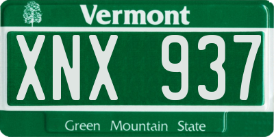 VT license plate XNX937
