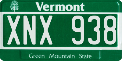 VT license plate XNX938