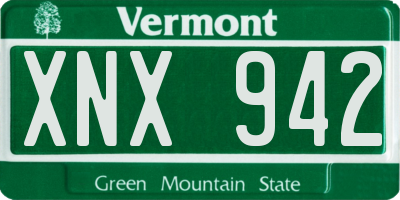 VT license plate XNX942