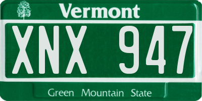 VT license plate XNX947