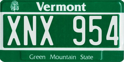 VT license plate XNX954