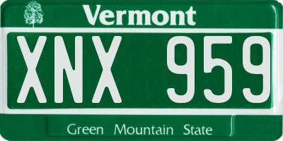 VT license plate XNX959