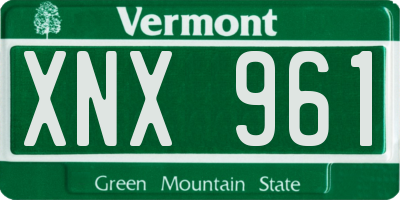 VT license plate XNX961