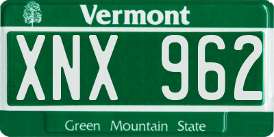 VT license plate XNX962