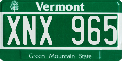 VT license plate XNX965