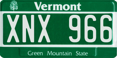 VT license plate XNX966