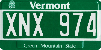 VT license plate XNX974