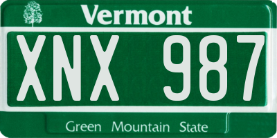 VT license plate XNX987