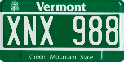 VT license plate XNX988