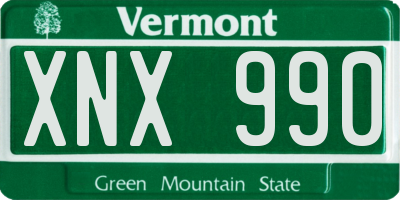 VT license plate XNX990