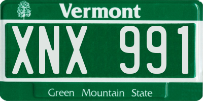 VT license plate XNX991