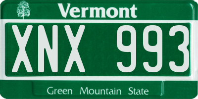 VT license plate XNX993