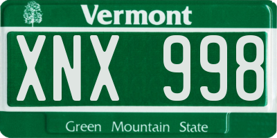 VT license plate XNX998