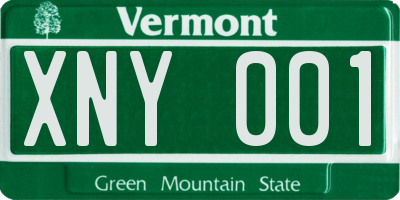 VT license plate XNY001