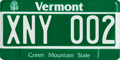 VT license plate XNY002