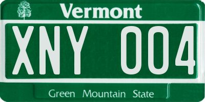 VT license plate XNY004