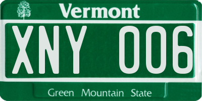 VT license plate XNY006