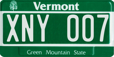 VT license plate XNY007