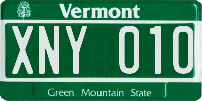 VT license plate XNY010