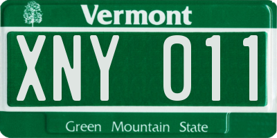 VT license plate XNY011