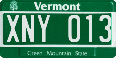 VT license plate XNY013