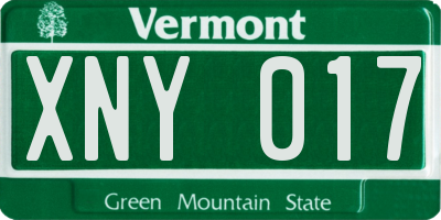 VT license plate XNY017