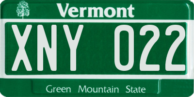 VT license plate XNY022