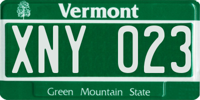 VT license plate XNY023