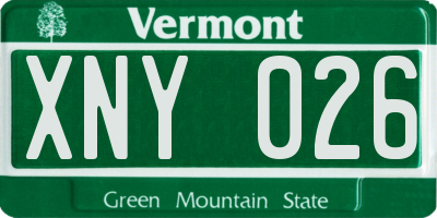 VT license plate XNY026