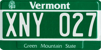 VT license plate XNY027