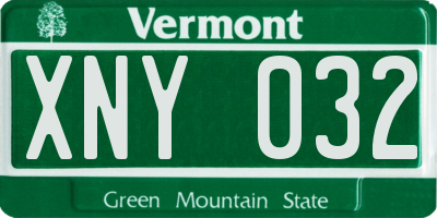 VT license plate XNY032