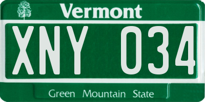 VT license plate XNY034