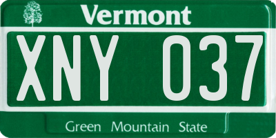 VT license plate XNY037