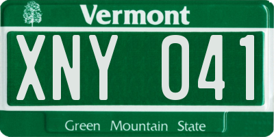 VT license plate XNY041